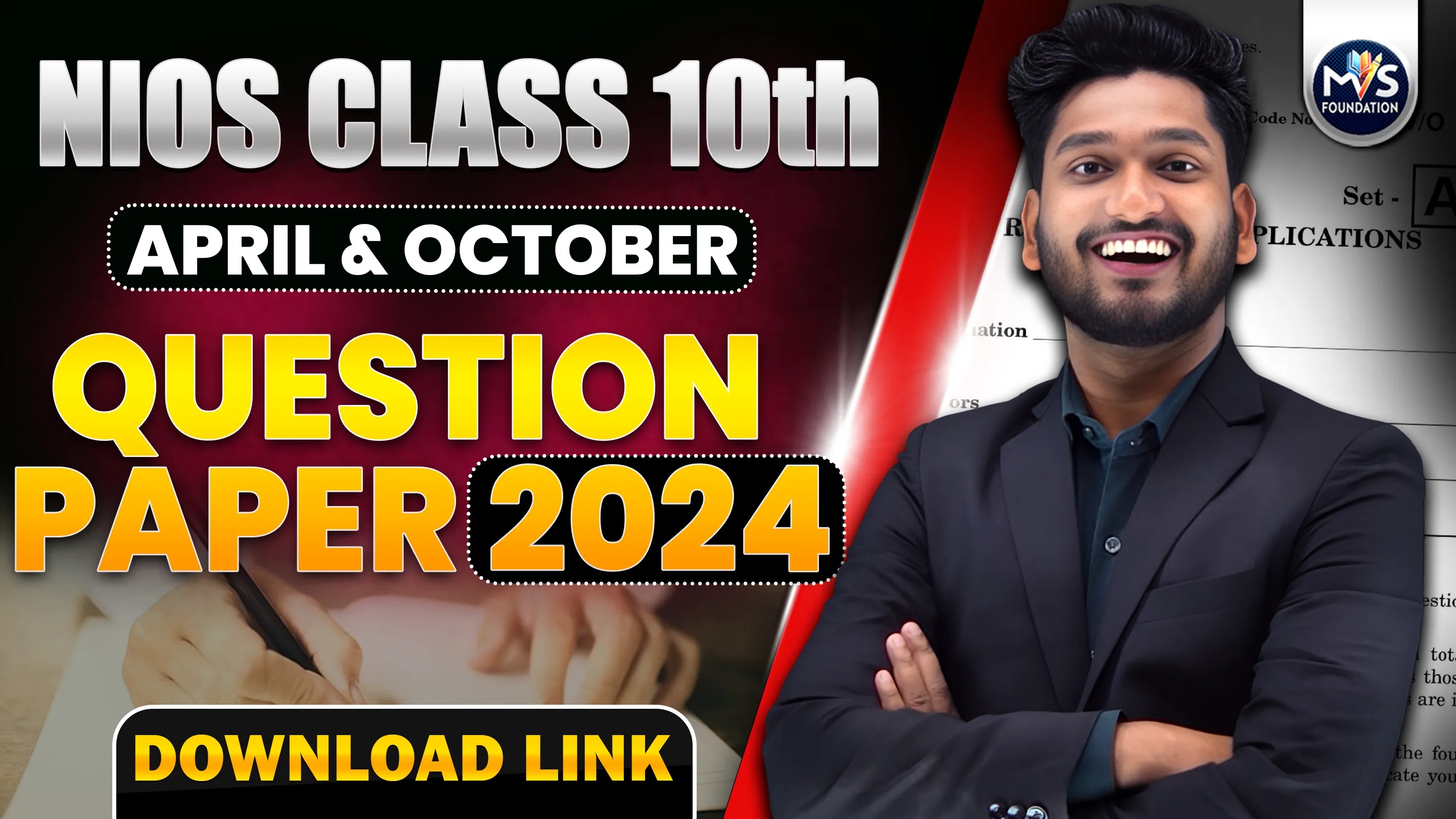 NIOS CLASS 10th April & October Question Paper 2024