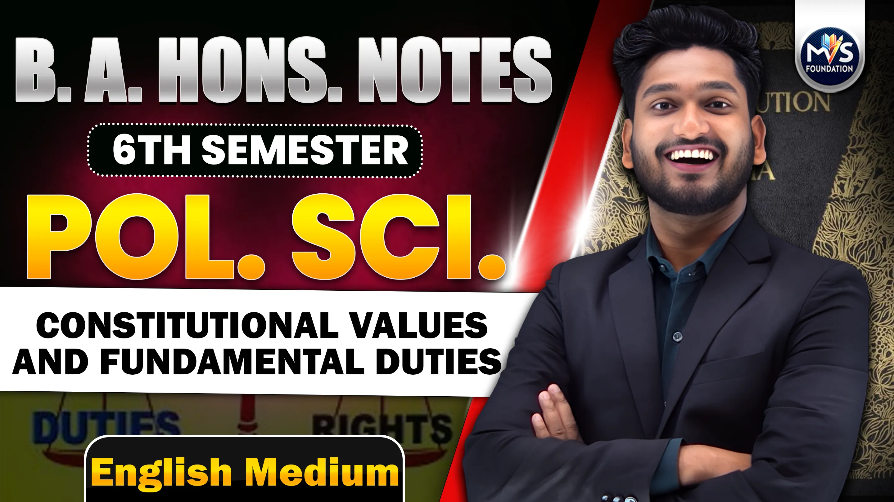 Political Science : Constitutional Values and Fundamental Duties in English Medium | B.A Prog./Hons. DU SOL Semester 1st/2nd/3rd/4th Notes