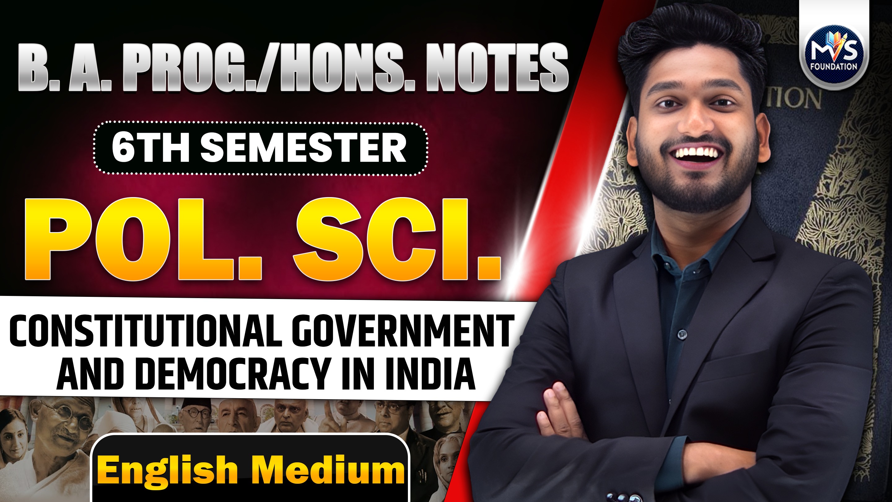 Constitutional Government and Democracy in India in English Medium
