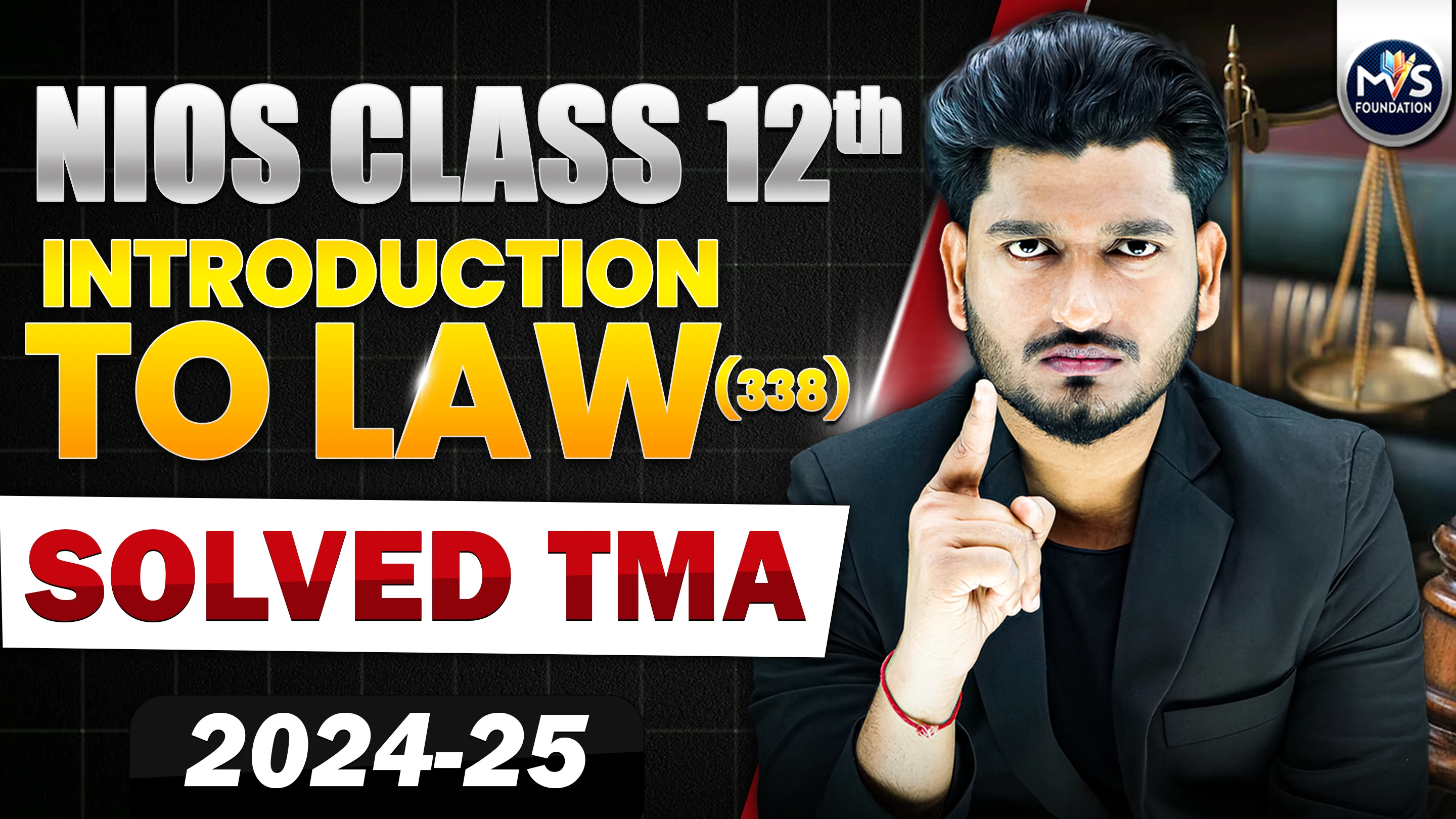 NIOS CLASS 12TH INTRODUCTION TO LAW (338) SOLVED TMA In Hindi Medium PDF SESSION 2024 - 25