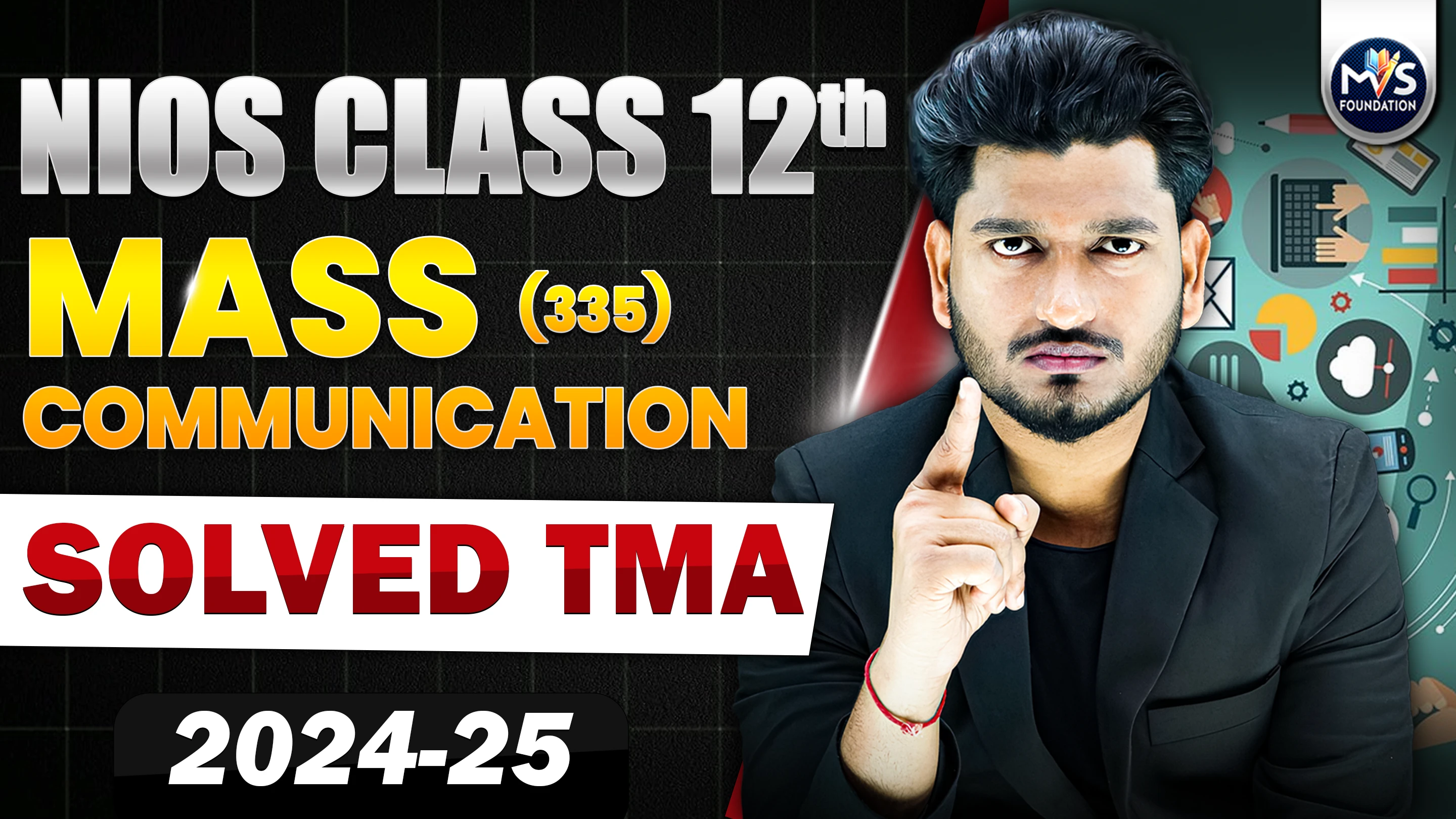 NIOS CLASS 12TH Mass Communication TMA ( 335) SOLVED TMA In Hindi Medium PDF SESSION 2024 - 25