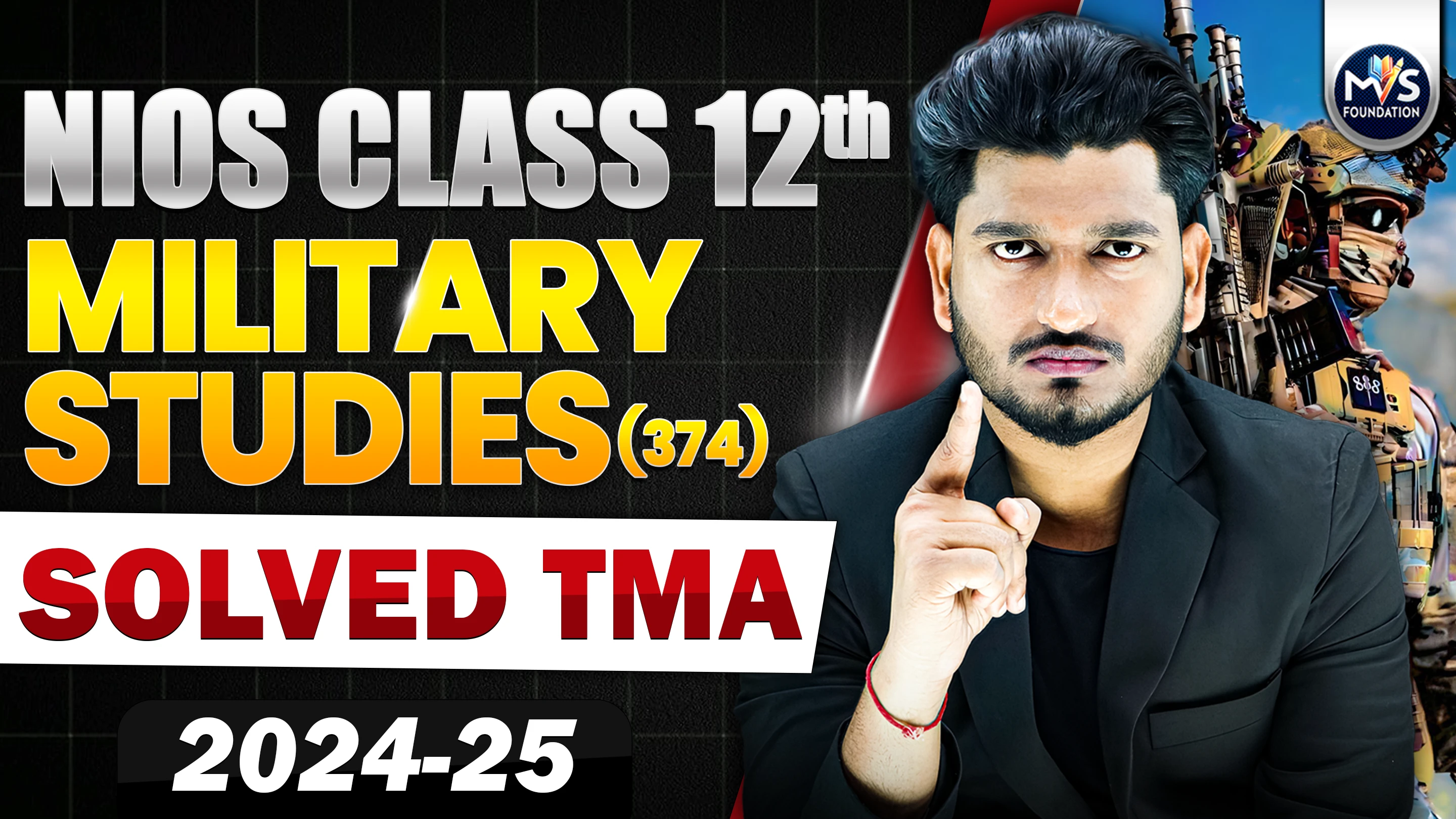 NIOS CLASS 12TH Military Studies (374) SOLVED TMA In Hindi Medium PDF SESSION 2024 - 25