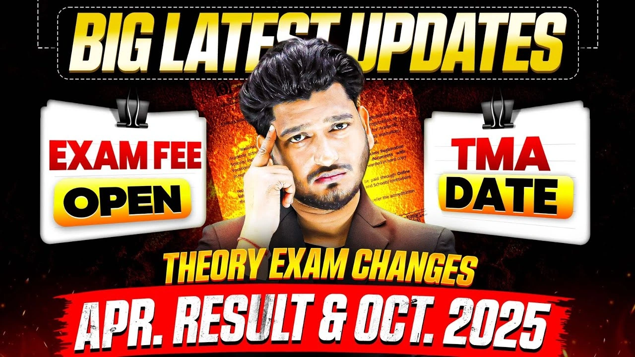 NIOS Big Latest Updates October 2025 Exam Fee Open | April Result 2025 | TMA Open |Syllabus Changed
