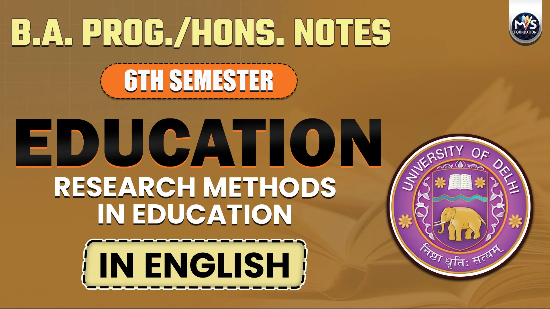 Education: Research Methods in Education in English medium