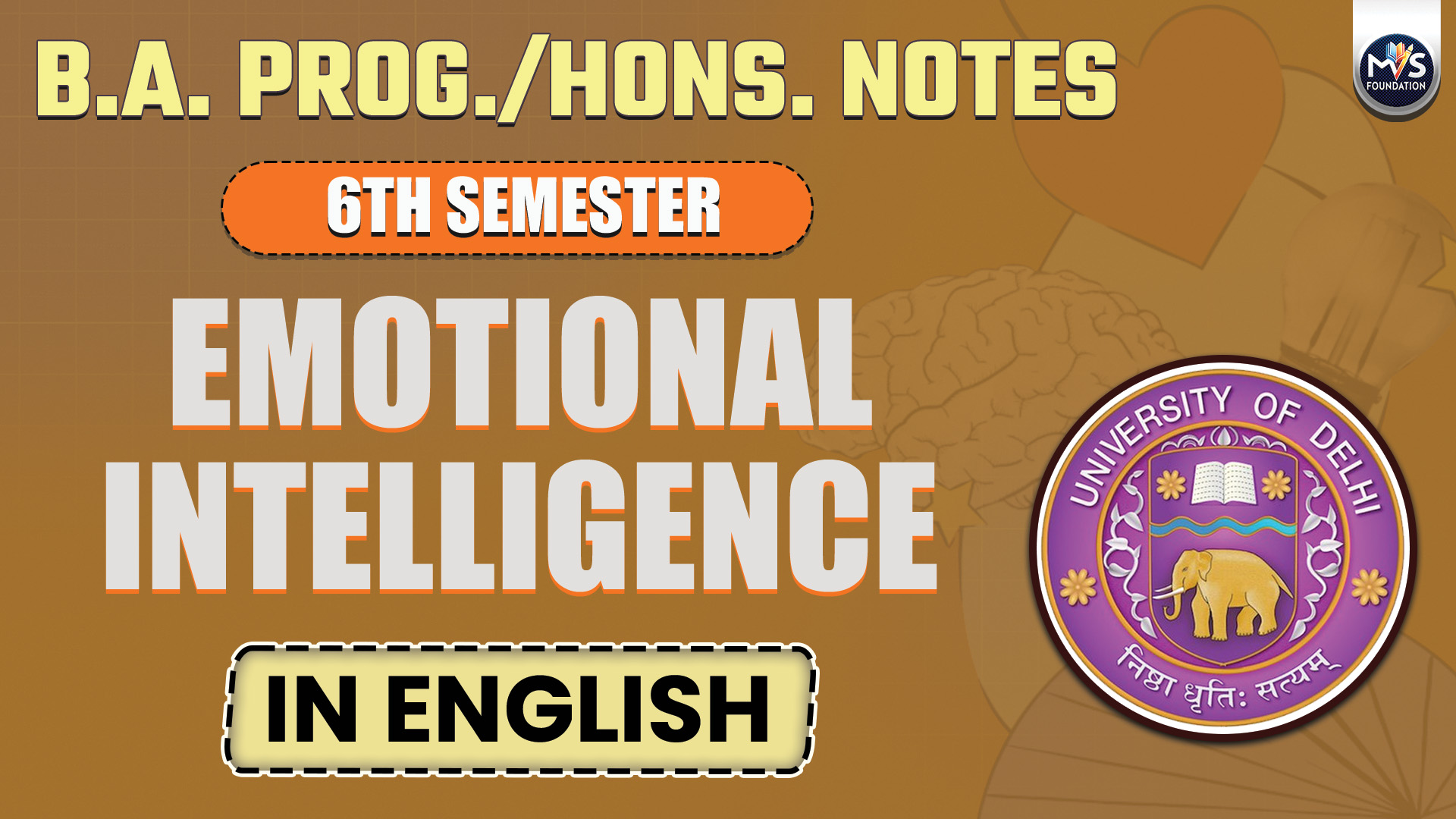 Emotional Intelligence Notes In English Medium | B.A Prog/Hons. Sem 1st & 3rd or 4th