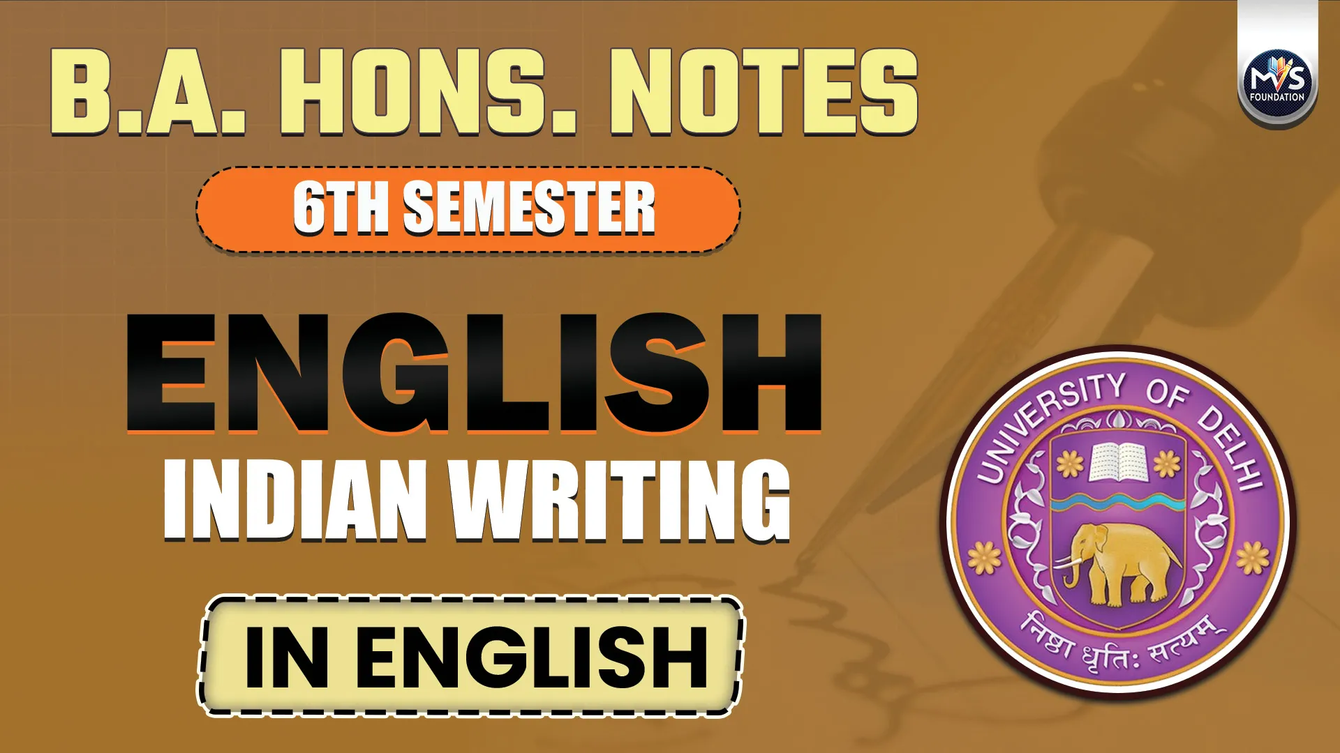 English: Indian Writing in English Notes