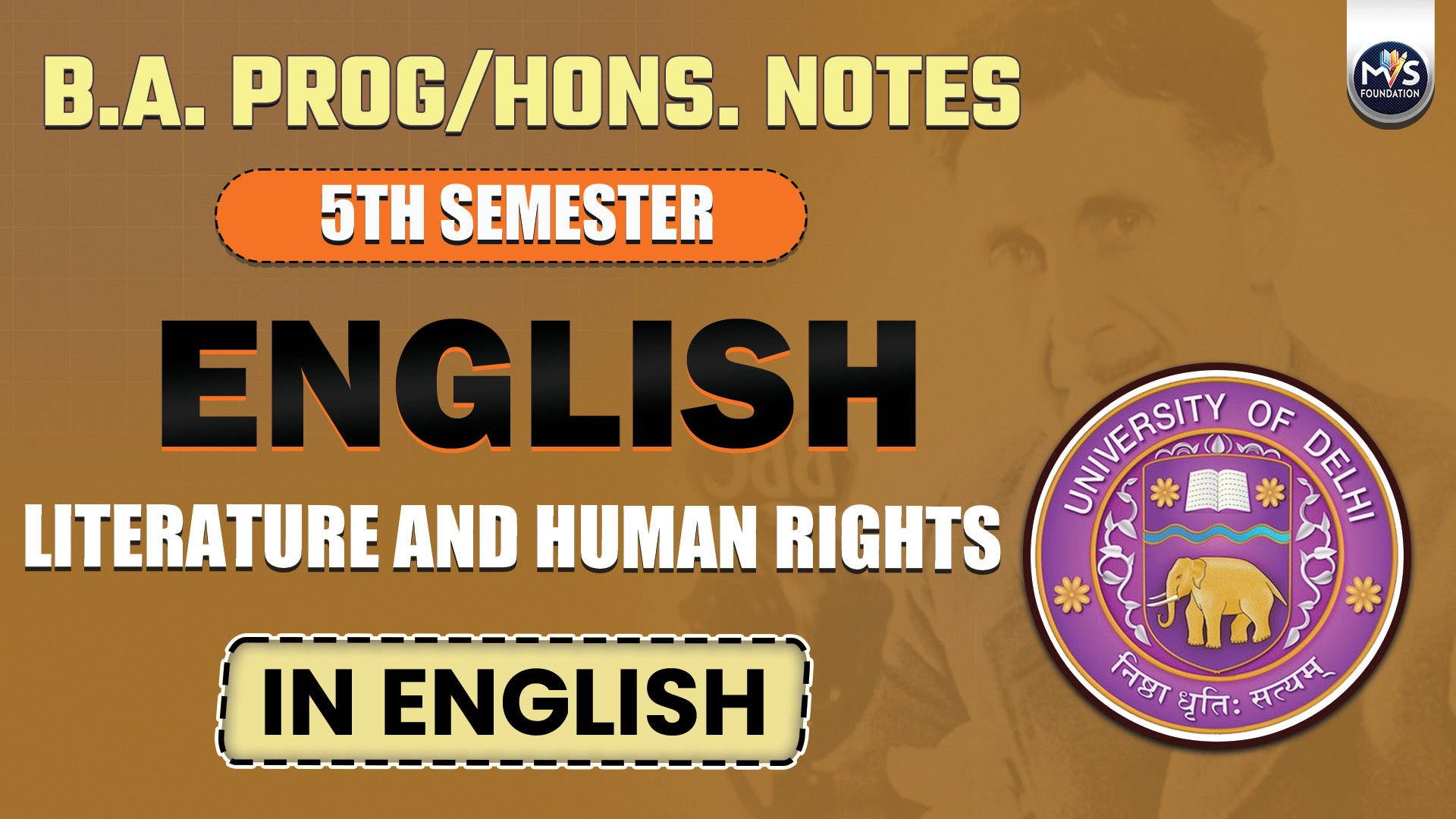 English : Literature and Human Rights Notes In ENGLISH Medium | B.A Prog/Hons DU SOL Semester 5th