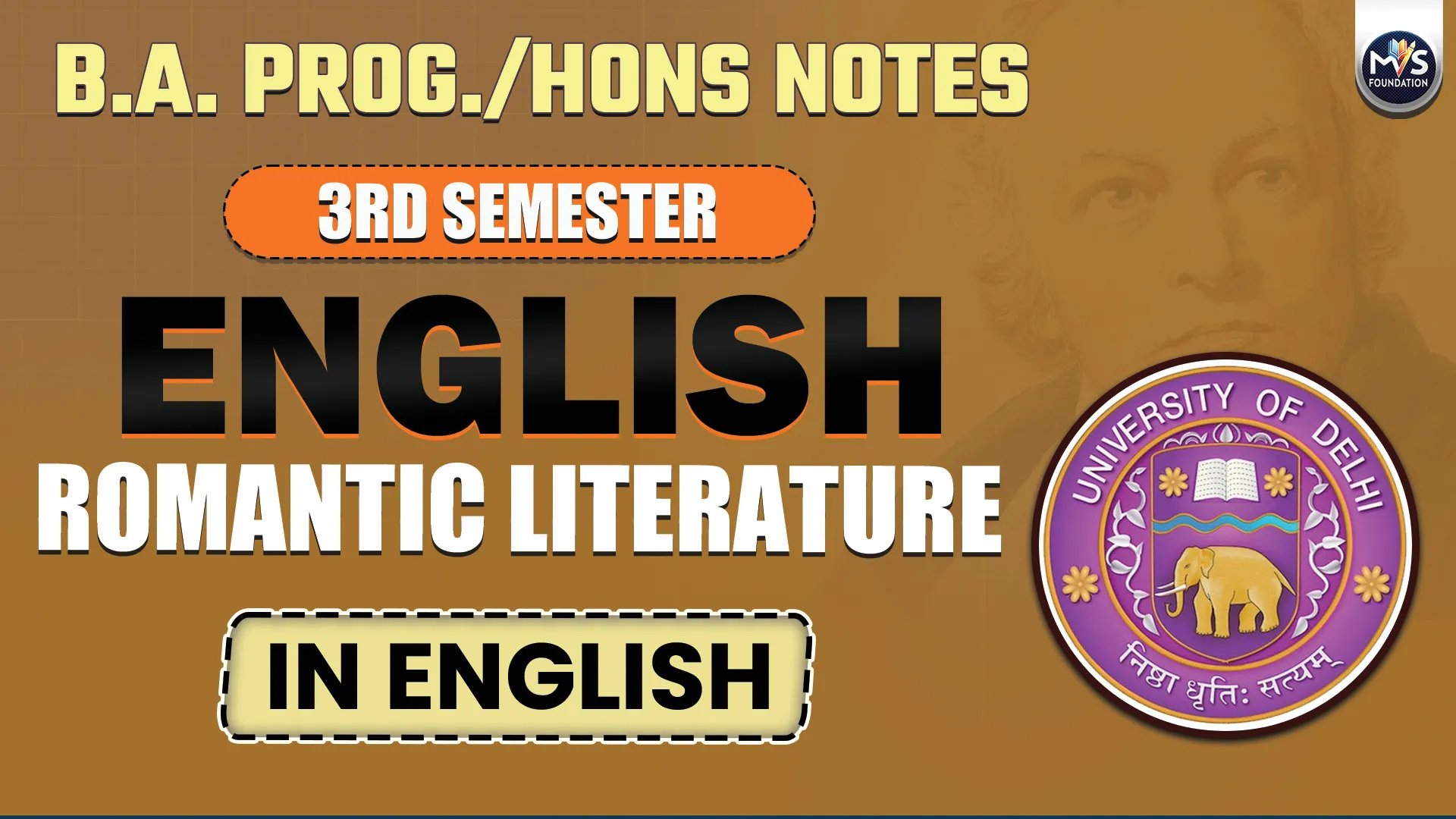 ENGLISH : Romantic Literature | B.A Prog/Hons Semester 3rd Notes