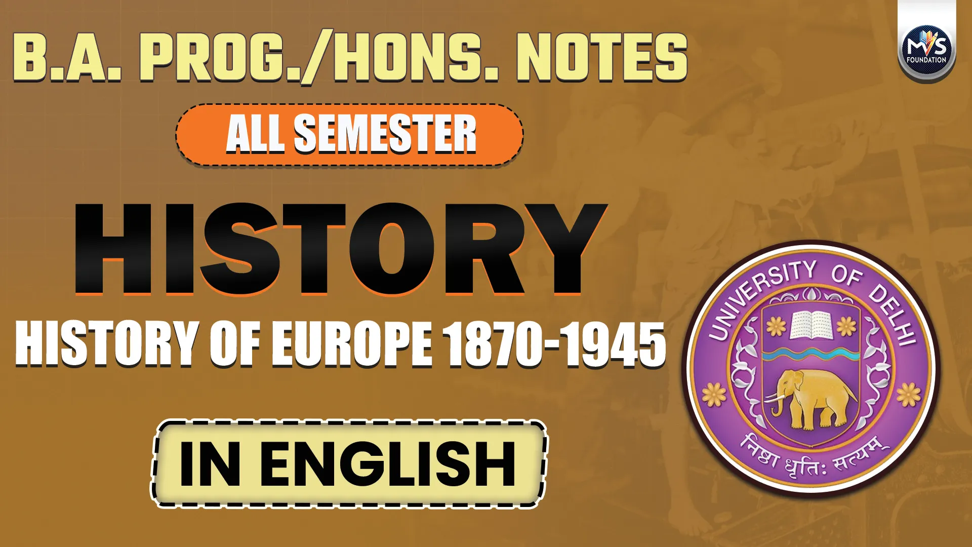 History: History of Europe 1870-1945 in English Medium