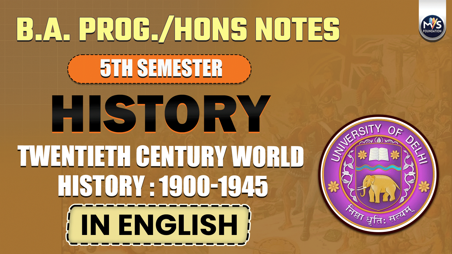 History : Twentieth Century World History : 1900-1945 Notes In English Medium | B.A Prog/Hons DU SOL Semester 5th History