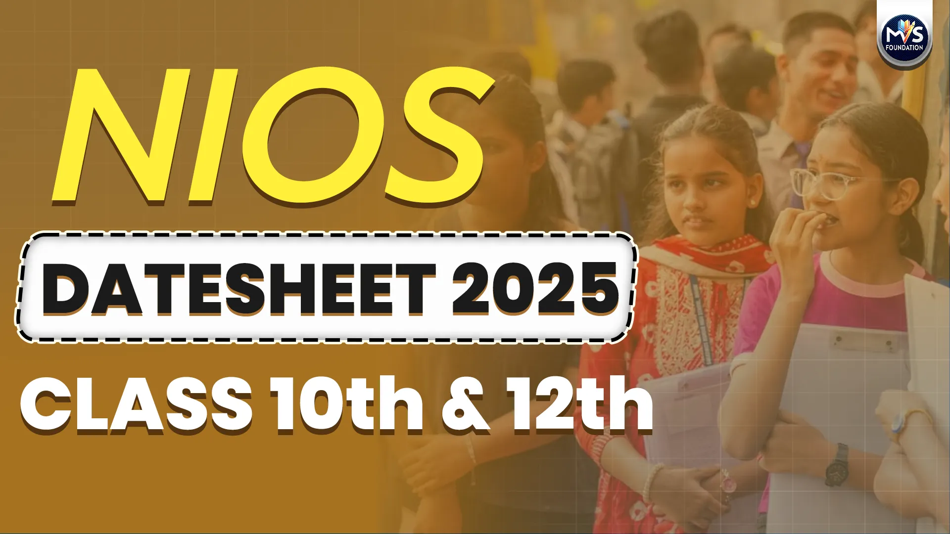 NIOS Date Sheet 2025 Released: Download NIOS 10th & 12th October Exam Time Table 2025 PDF