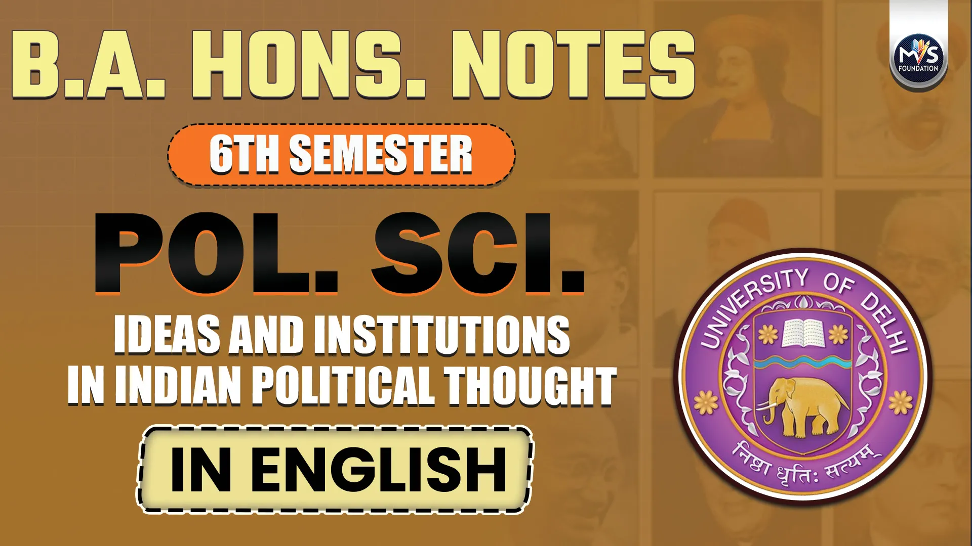 Ideas and Institutions in Indian Political Thought Notes In English Medium