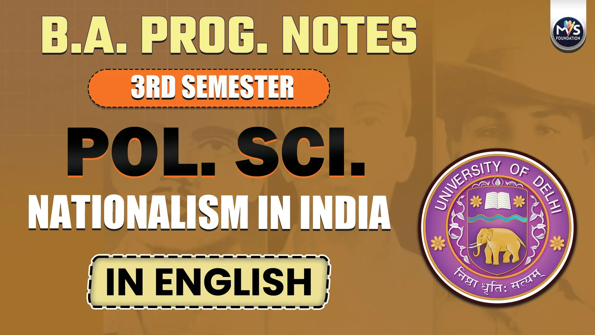 Nationalism in India Notes In English Medium | B.A. Prog. DU SOL Semester 3rd