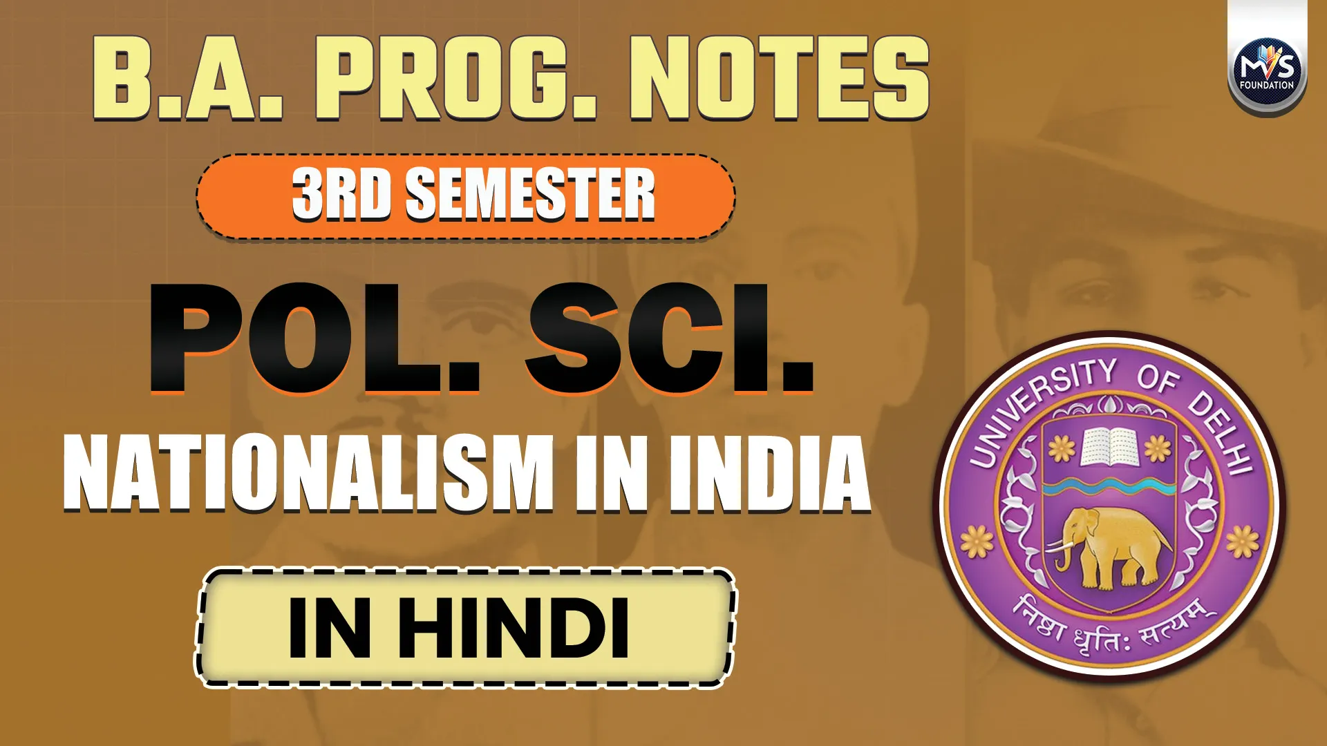 Nationalism in India Notes In Hindi Medium | B.A. Prog. DU SOL Semester 3rd