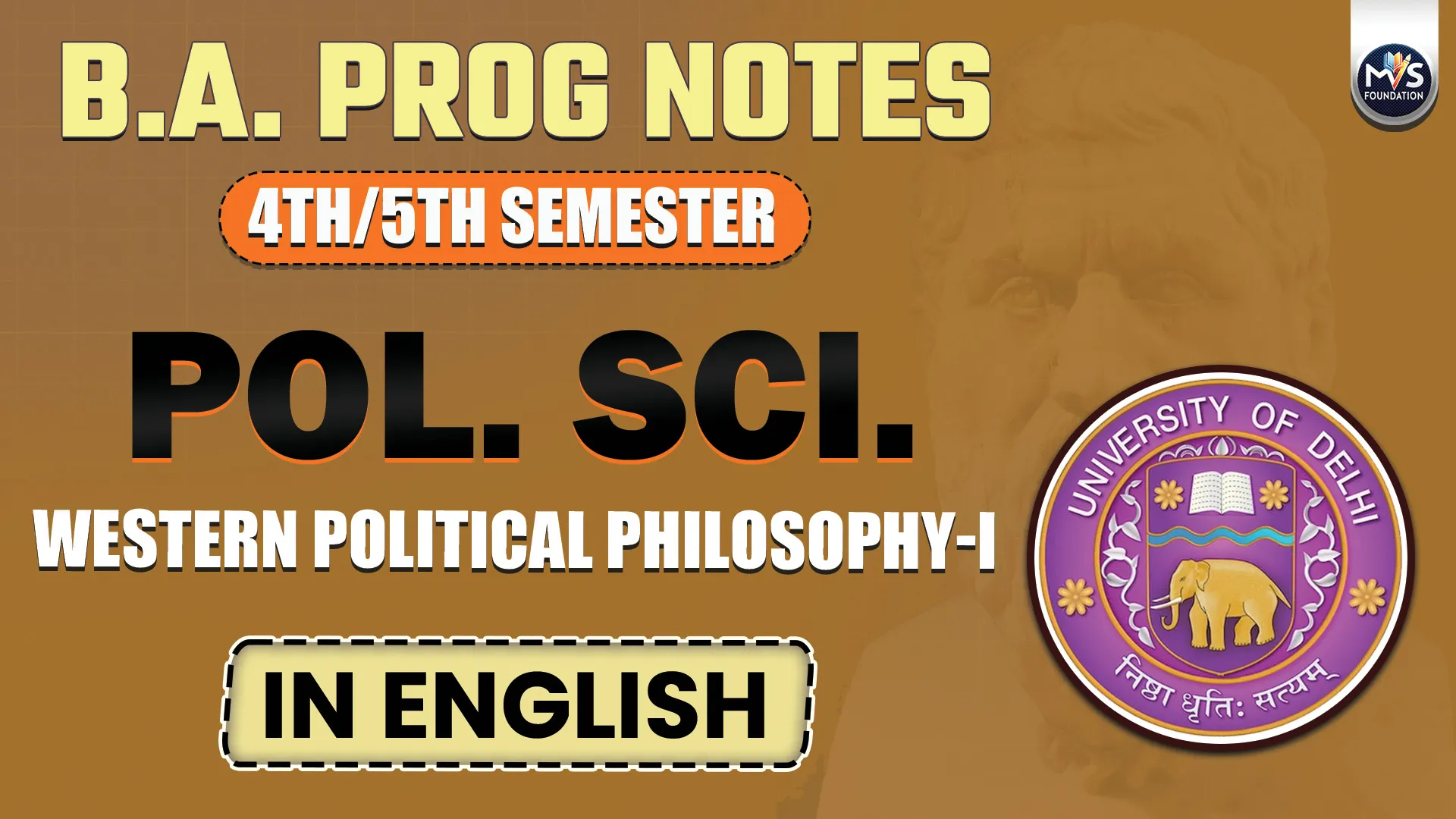 Western Political Philosophy-I in English | DU SOL B.A Program Semester 4th/5th