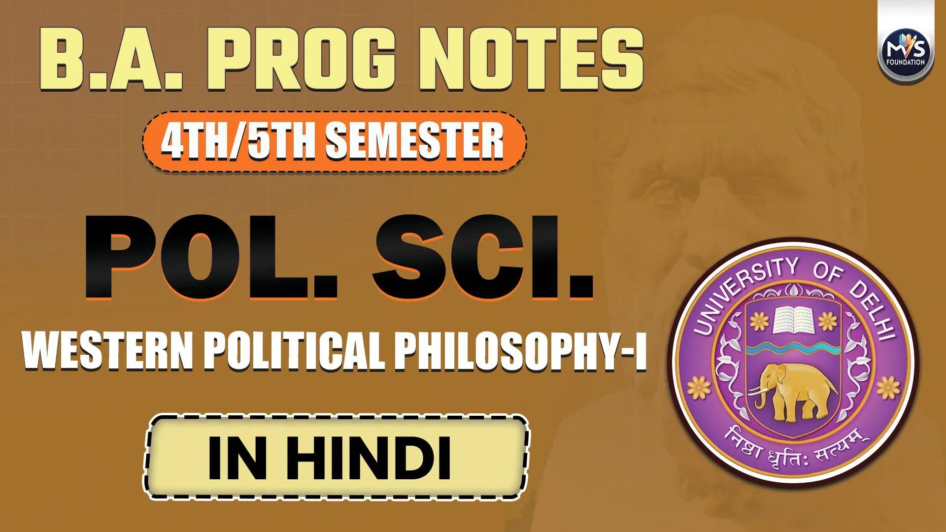 Western Political Philosophy-I in Hindi DU SOL B.A Program Semester 4th/5th