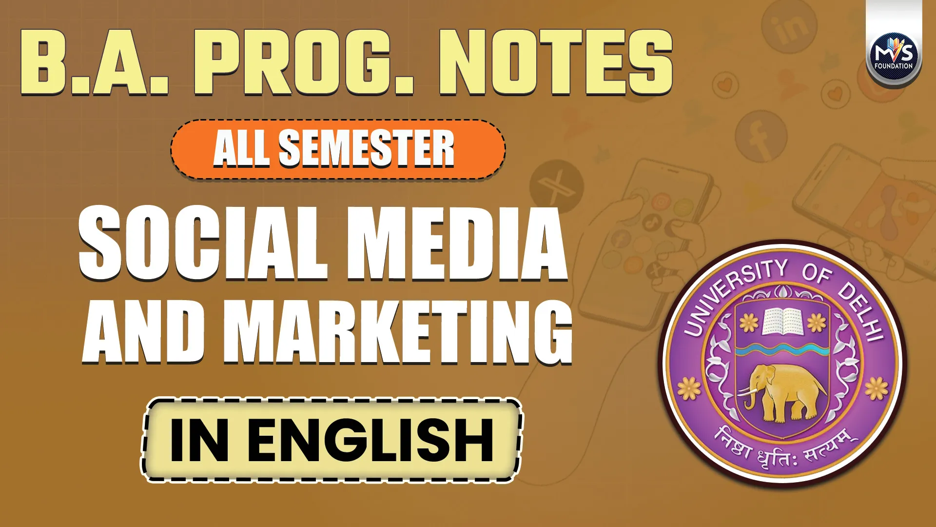 SOCIAL MEDIA AND MARKETING Notes in English Medium | DU SOL B.A Program All Semester