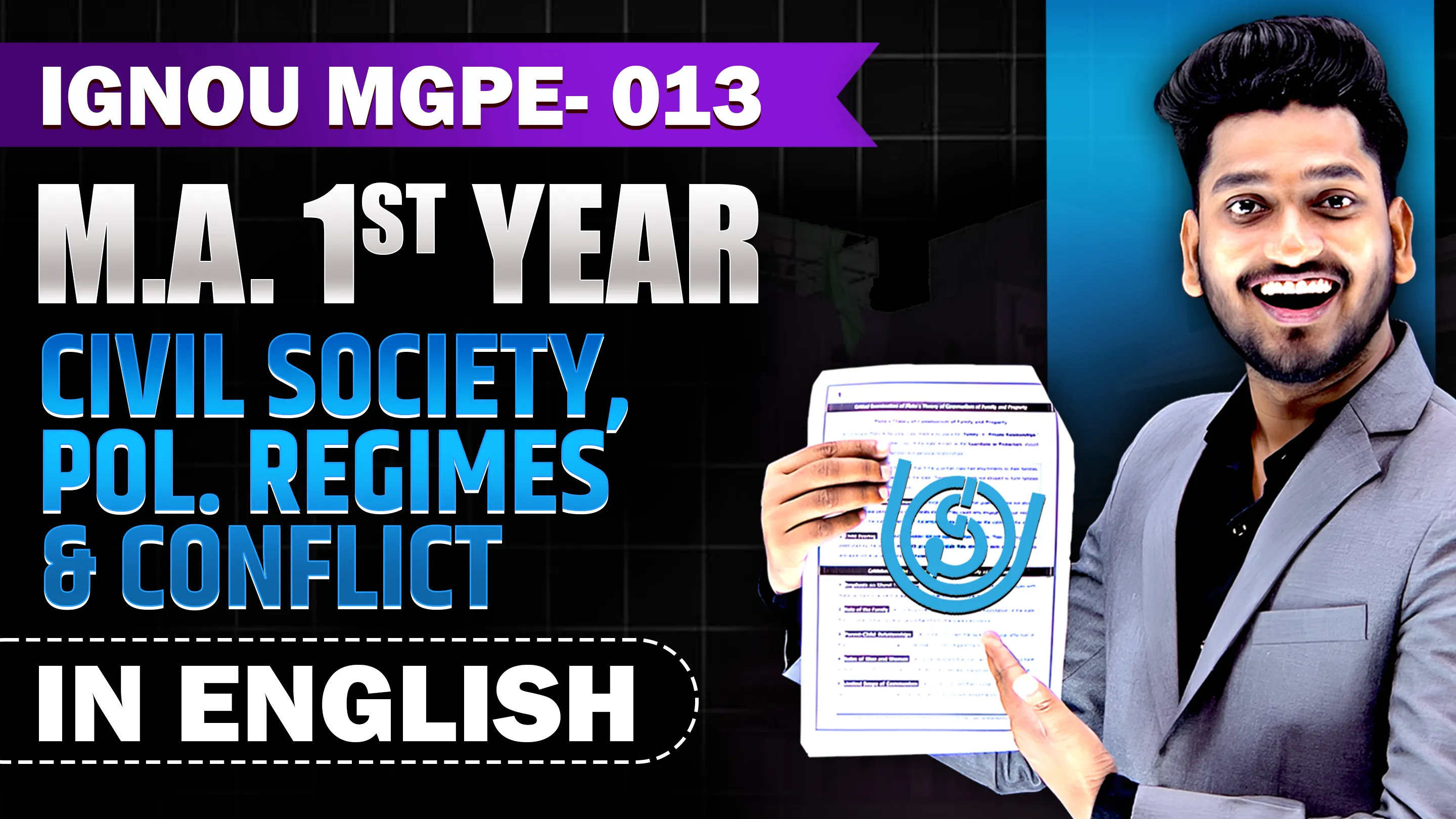 IGNOU MGPE-013 CIVIL SOCIETY, POLITICAL REGIMES & CONFLICT Notes In English Medium