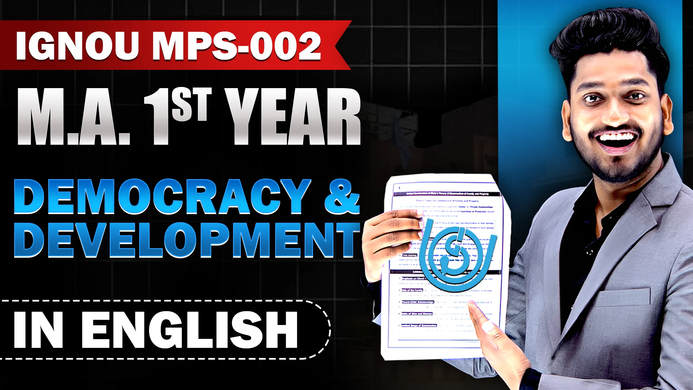IGNOU MPS-003 Democracy and Development Notes In English Medium