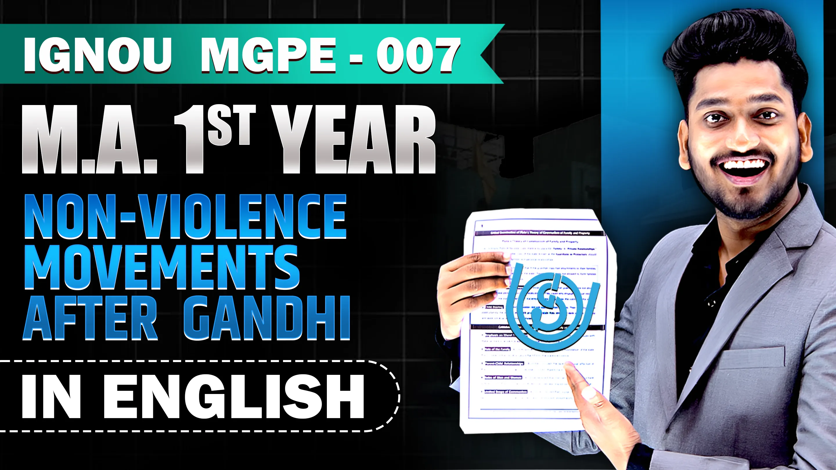 IGNOU MGPE - 007 Non-Violence Movements after Gandhi Notes In ENGLISH Medium