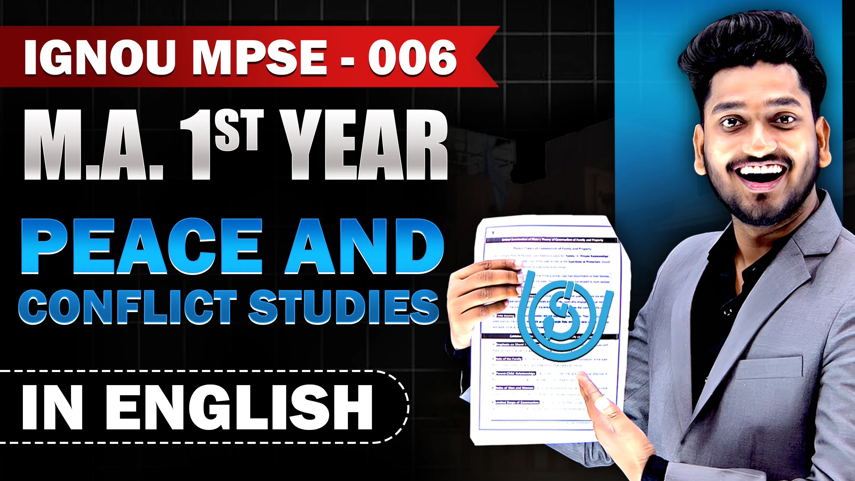 IGNOU MPSE - 006 Peace and Conflict Studies Notes In ENGLISH Medium