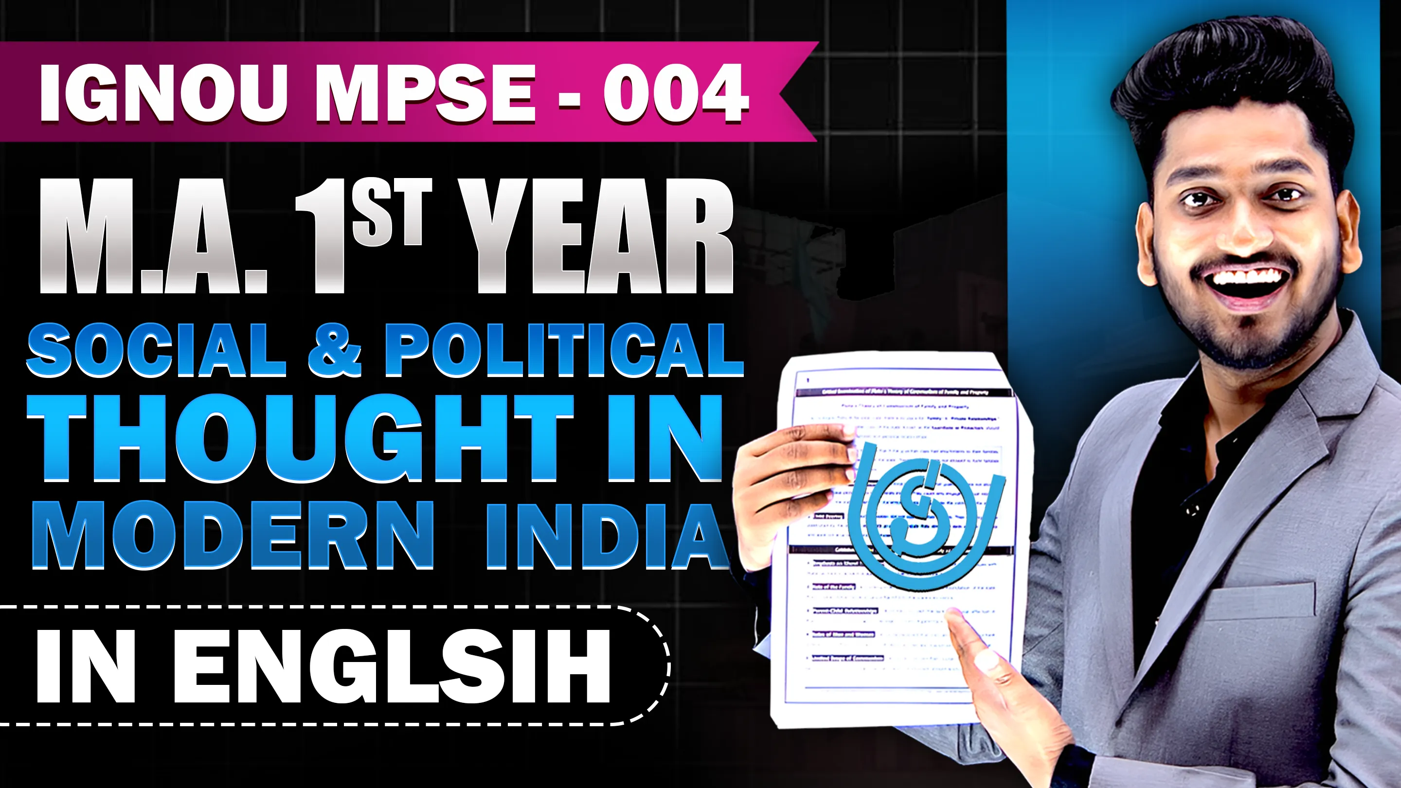 IGNOU MPSE - 004 Social and Political Thought in Modern India Notes English Medium
