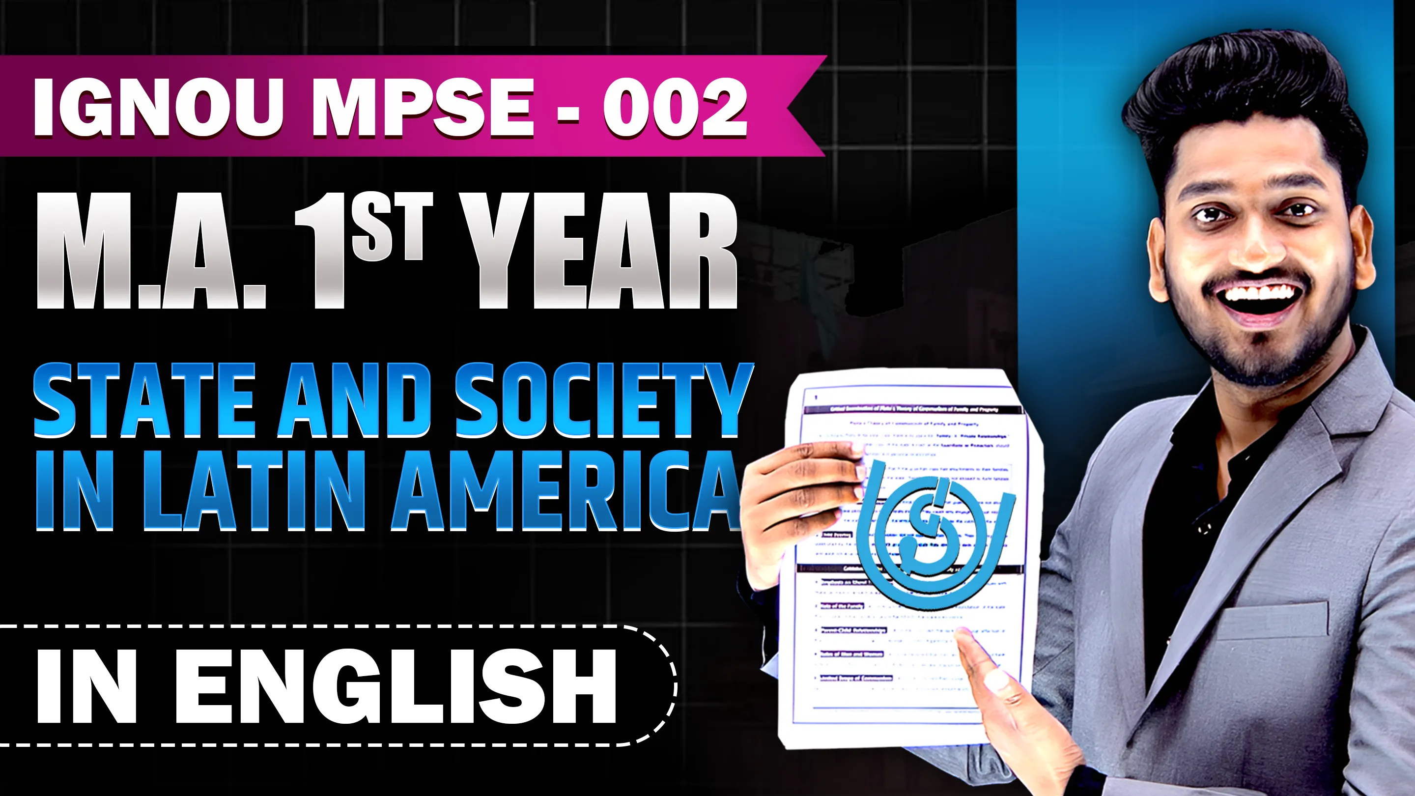 IGNOU MPSE - 002 STATE AND SOCIETY IN LATIN AMERICA Notes In English Medium