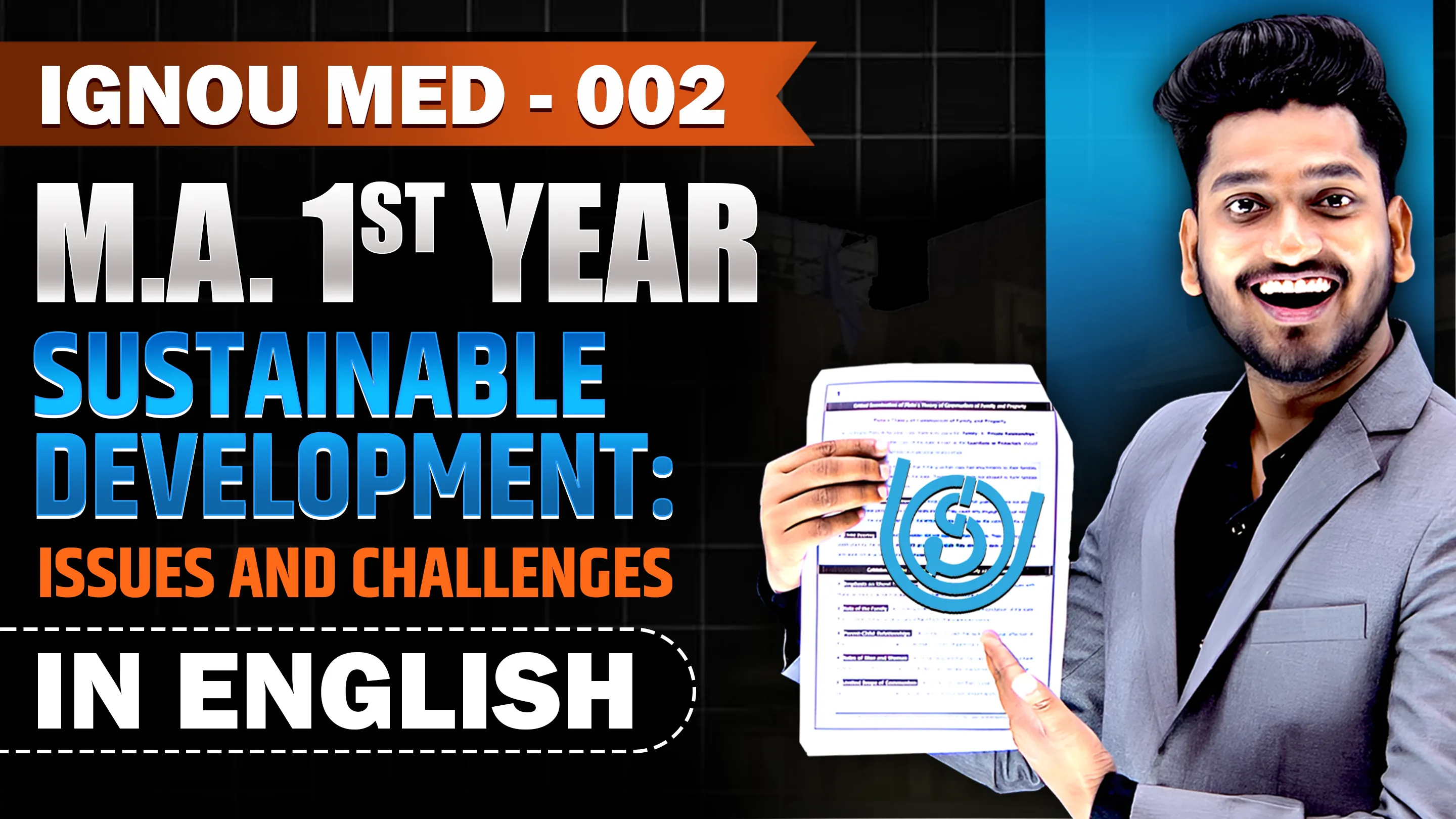 IGNOU MED - 002 Sustainable Development: Issues and Challenges Notes In English Medium