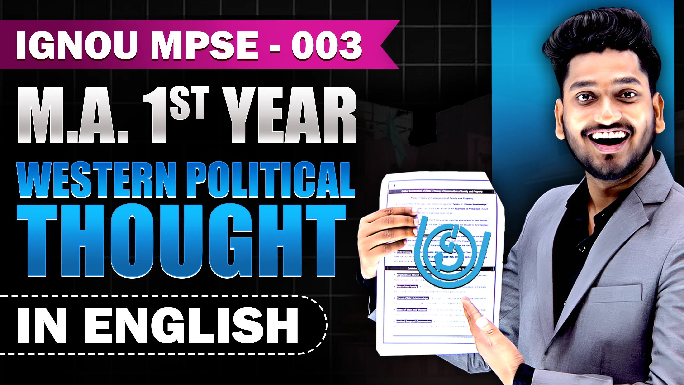 IGNOU MPSE - 003 Western Political Thought(Plato to Marx) Best Notes In English Medium