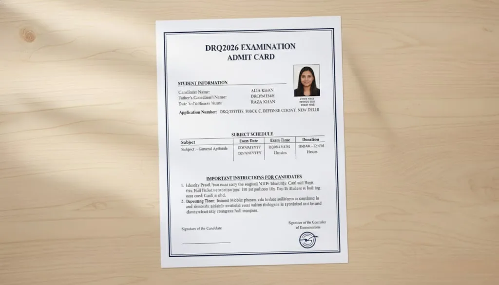 Admit Card for DRQ2026