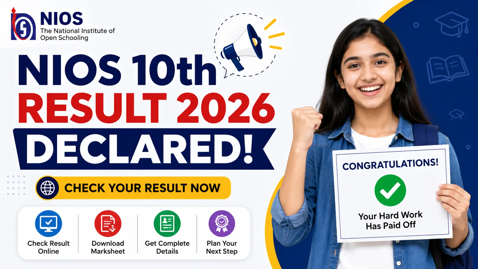 NIOS 10th Result 2026 Declared: Check Your Result Now
