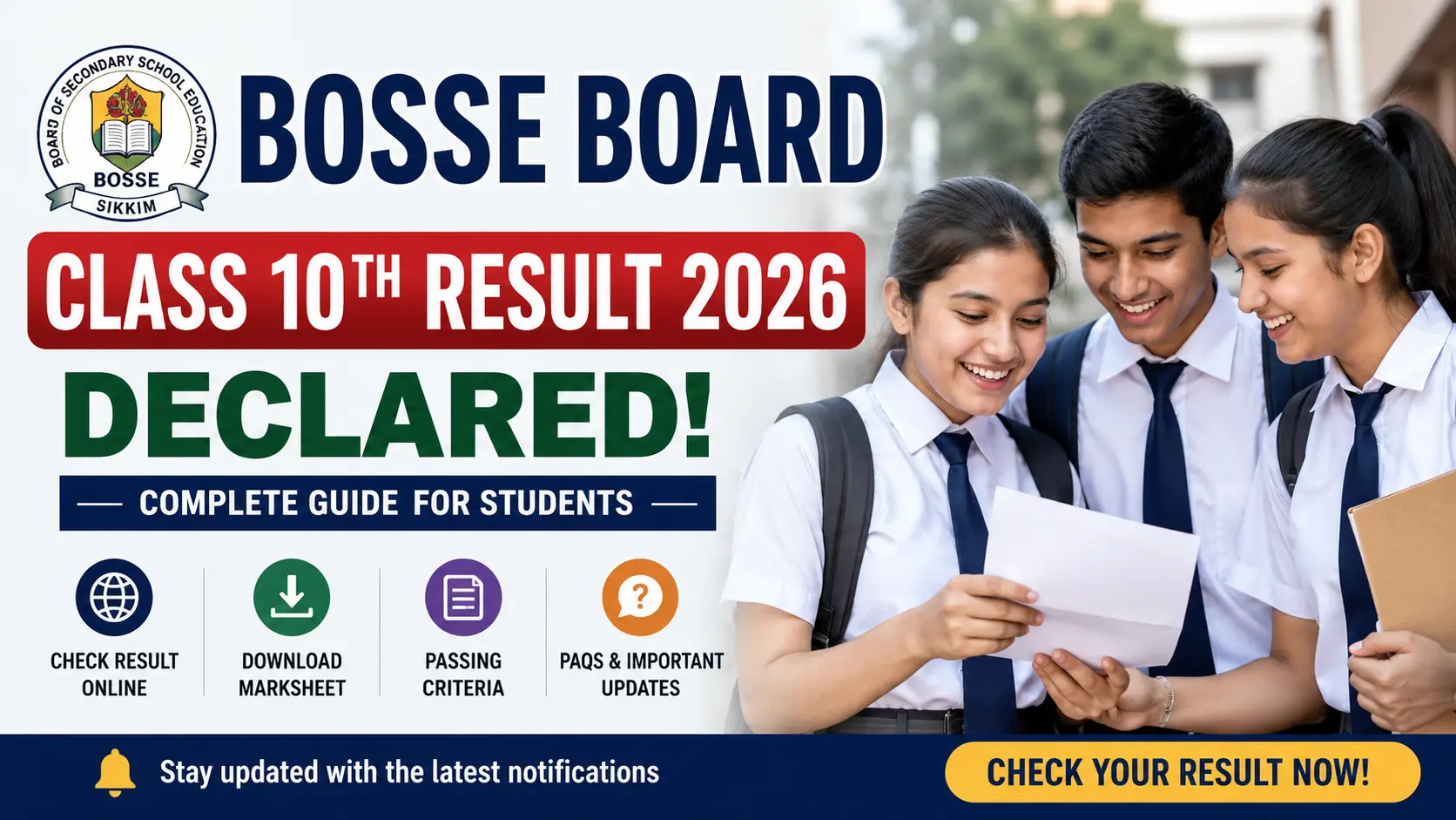 BOSSE Board Class 10th Result 2026 Declared &ndash; Complete Guide for Students