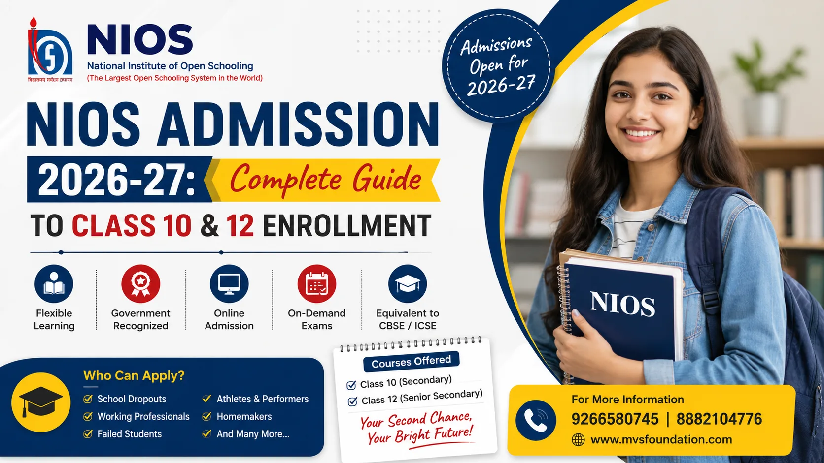 NIOS Admission 2026-27: Complete Guide to Class 10 & 12 Enrollment