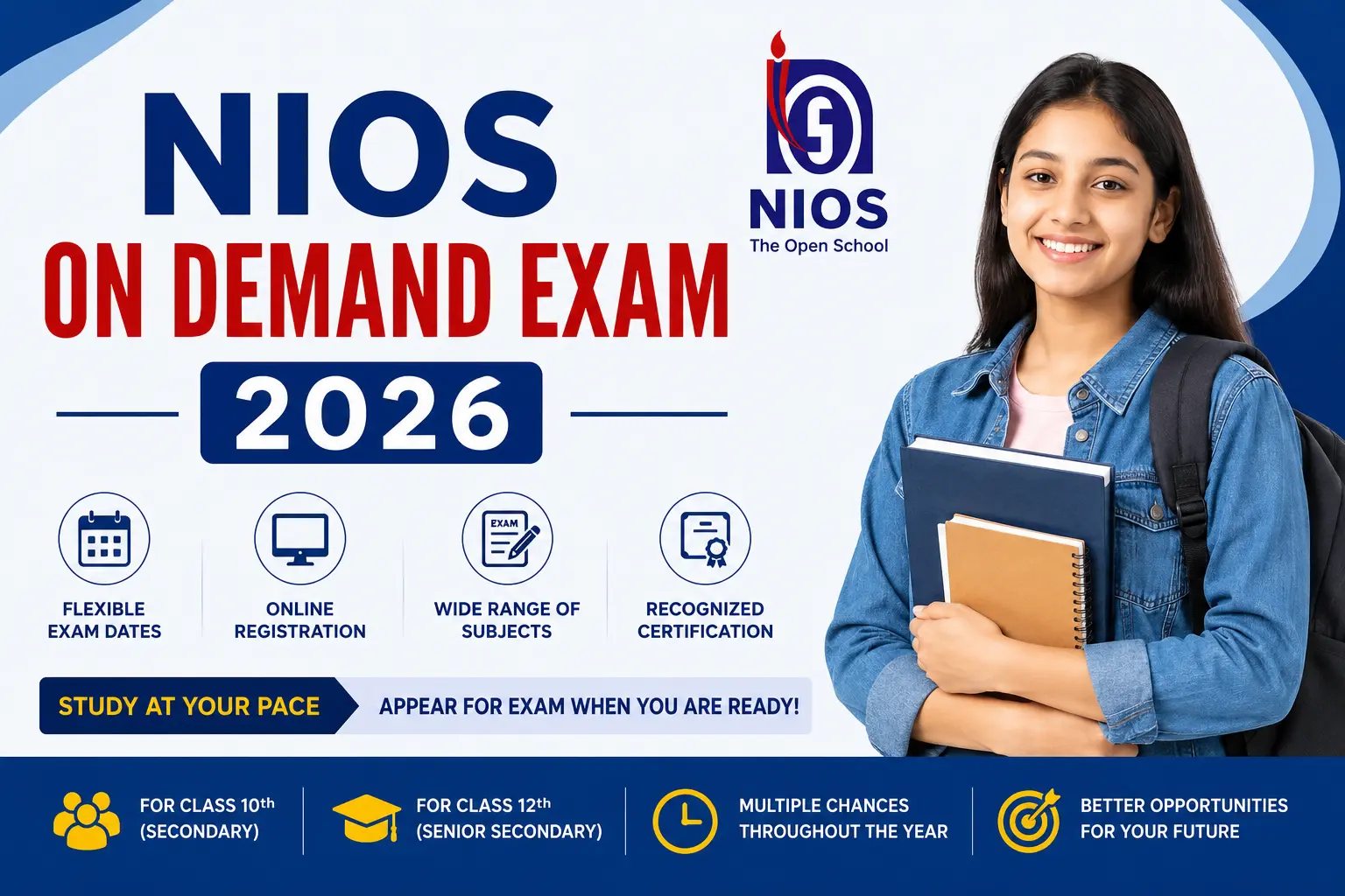 NIOS On Demand Exam 2026 – Eligibility, Fees & Exam Process