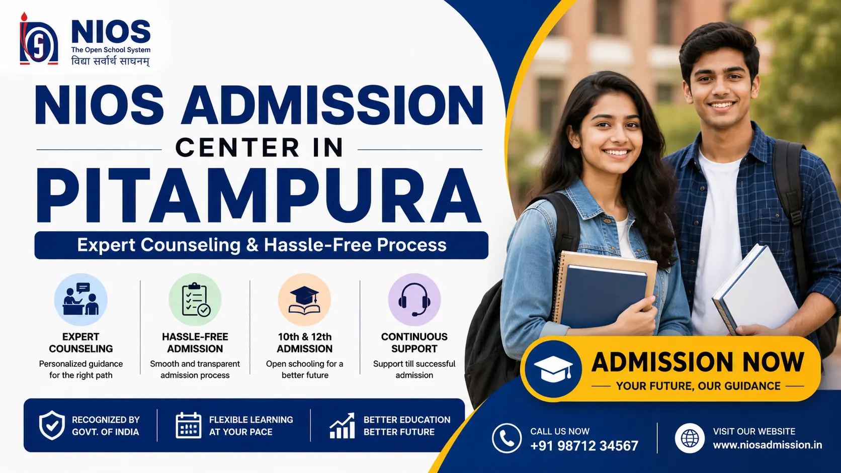 NIOS Admission Center in Pitampura | Expert Counseling & Hassle-Free Process