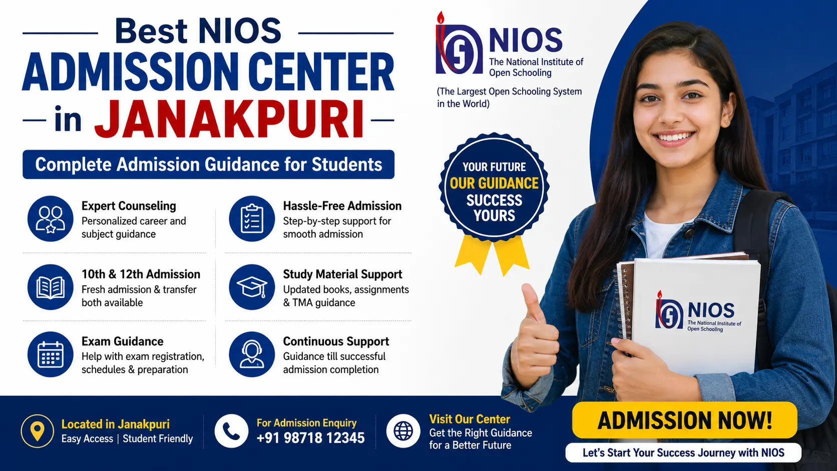 Best NIOS Admission Center in Janakpuri: Complete Admission Guidance for Students