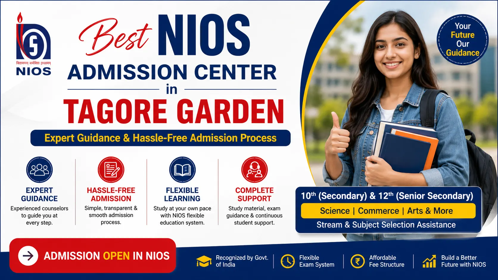 Best NIOS Admission Center in Tagore Garden | Expert Guidance & Hassle-Free Admission Process