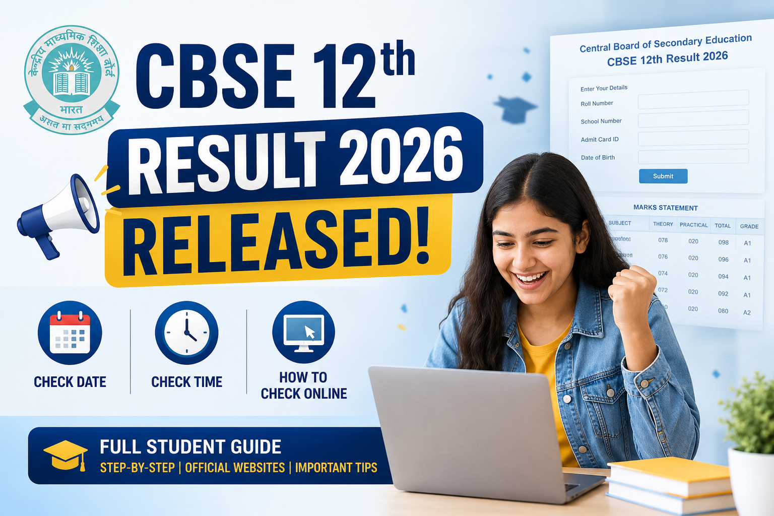 CBSE 12th Result 2026 Released: Check Date, Time & How to Check Online &ndash; Full Student Guide