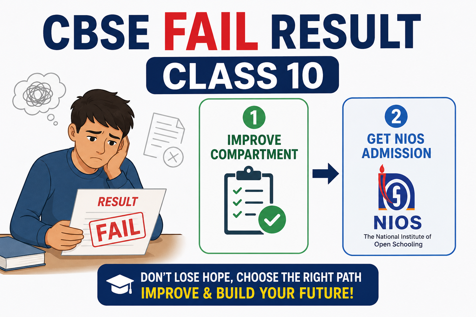 CBSE Fail Result Class 10: Improve Compartment & Get NIOS Admission