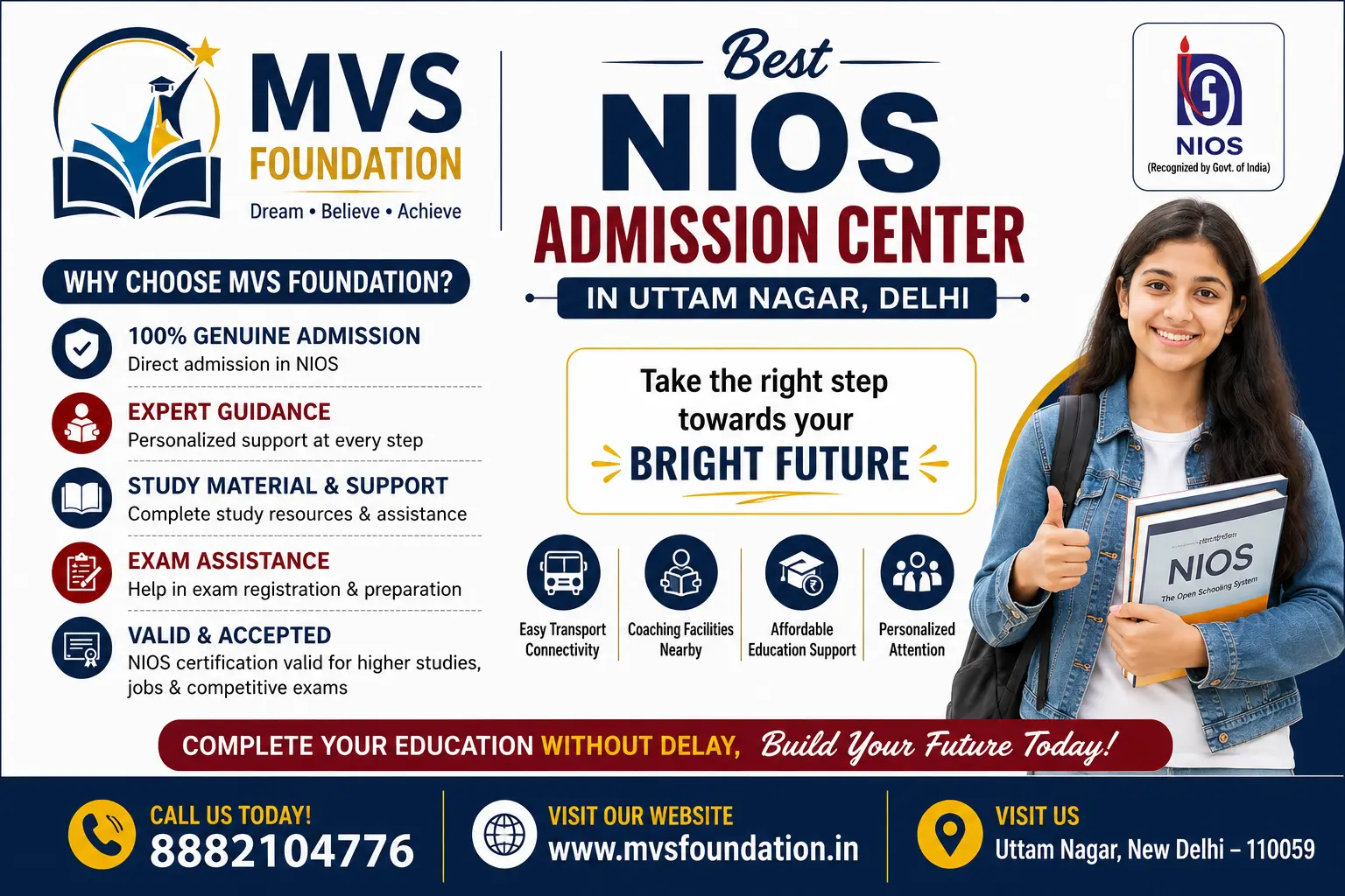 Best NIOS Admission Center in Uttam Nagar, Delhi