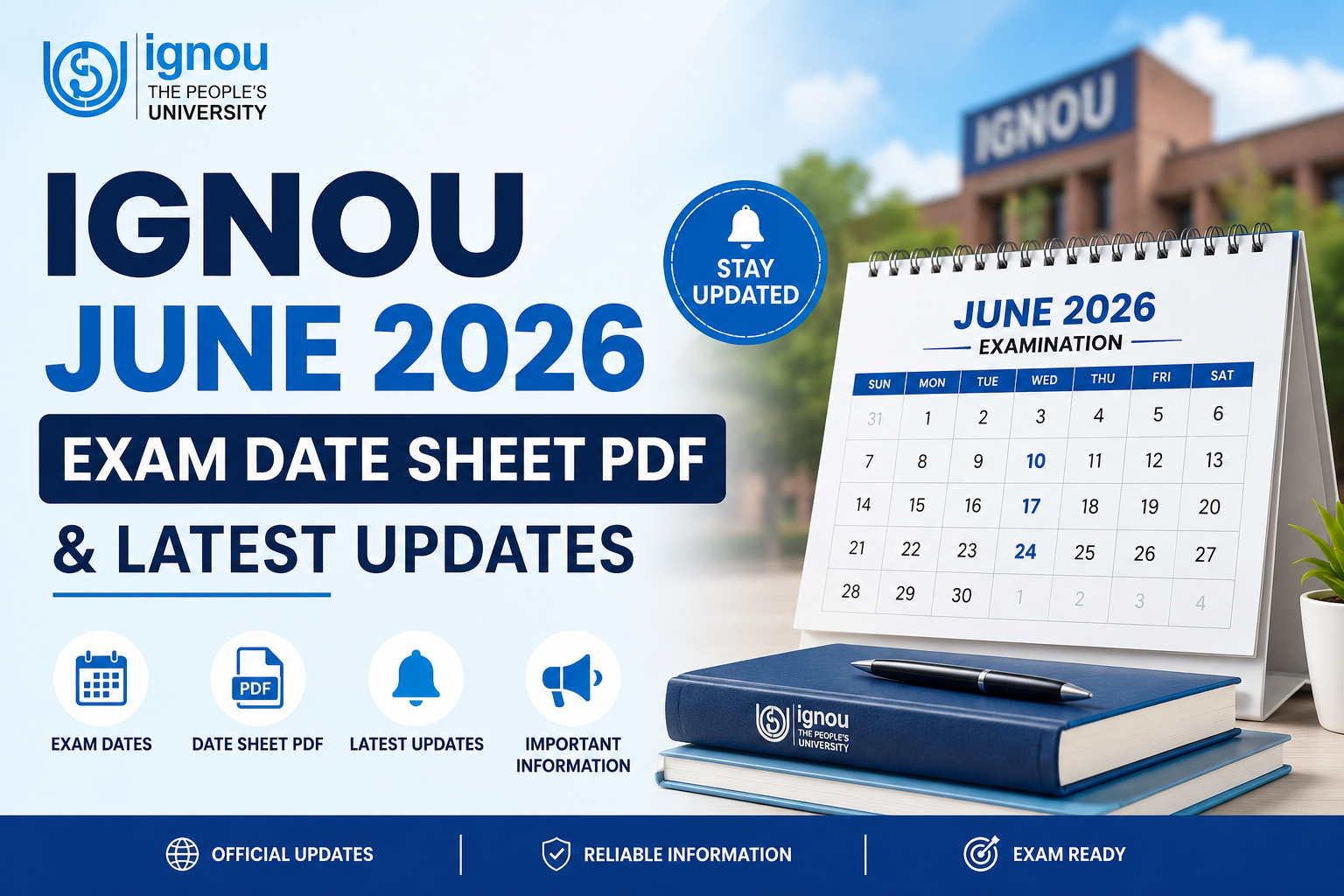IGNOU June 2026 Exam Date Sheet PDF & Latest Updates